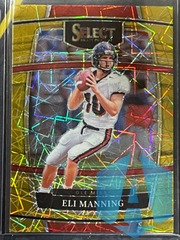 2022 Panini Select Draft Picks Prizm Concourse Gold Lazer #91 Eli Manning Giants